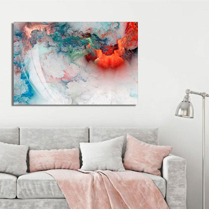 STORMY Turquoise Abstract Acrylic Wall Art Print TG