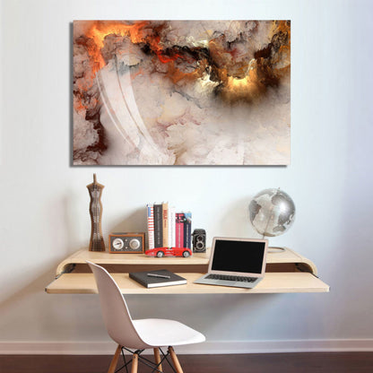 STORMY Orange Abstract Acrylic Wall Art Print