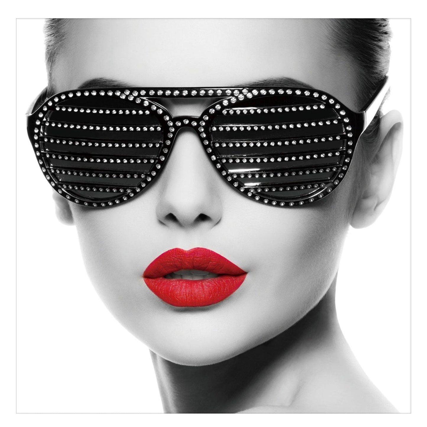 QUYLA Lady with Shades Tempered Glass Print