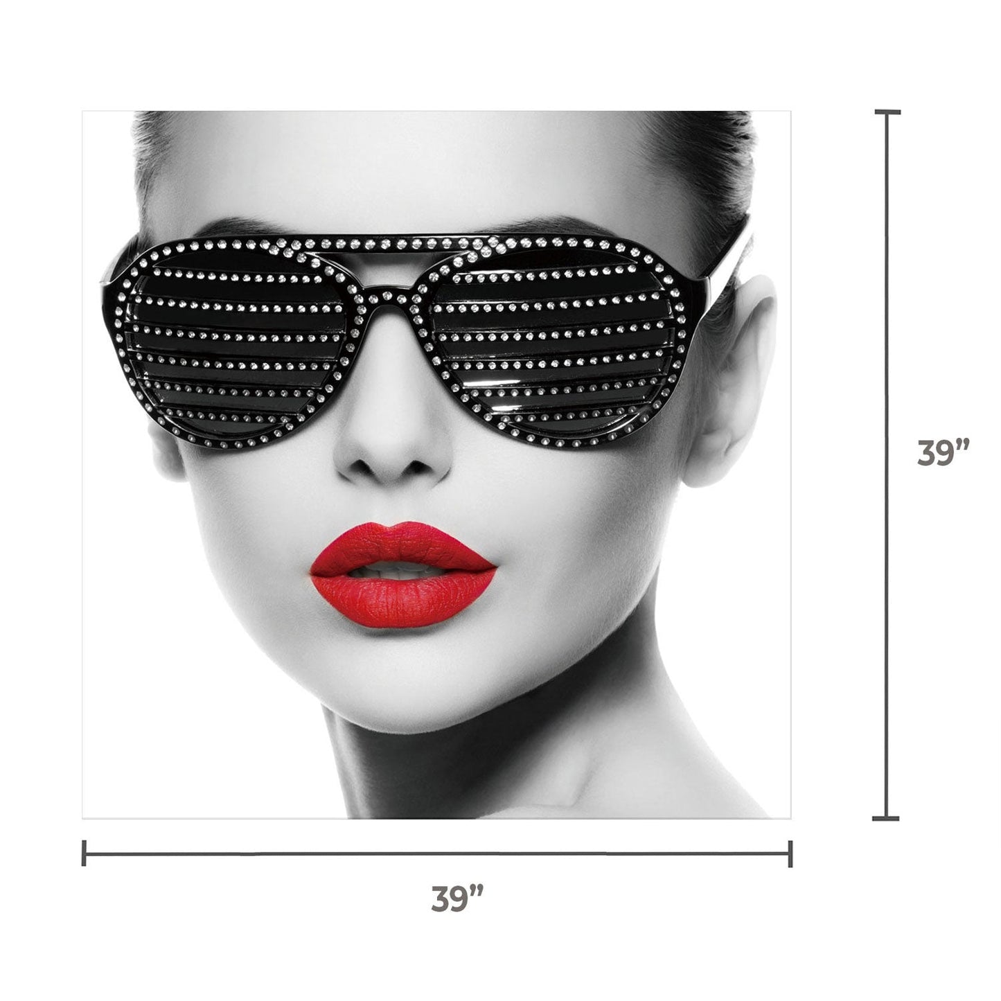 QUYLA Lady with Shades Tempered Glass Print