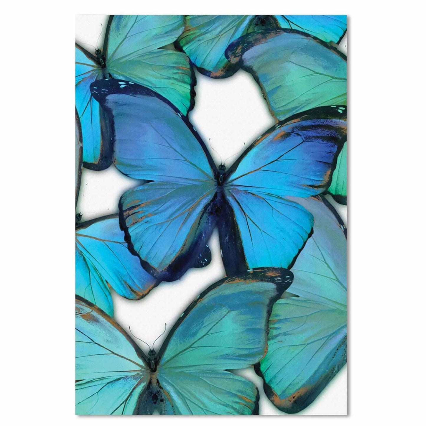 GRACE Radiant Blue Butterflies Modern Acrylic Wall Art