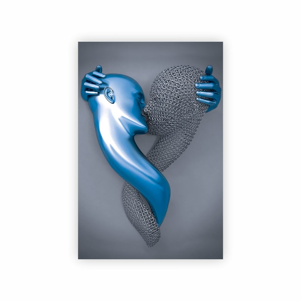 MAYA Blue Romantic Figures Modern Acrylic Wall Art