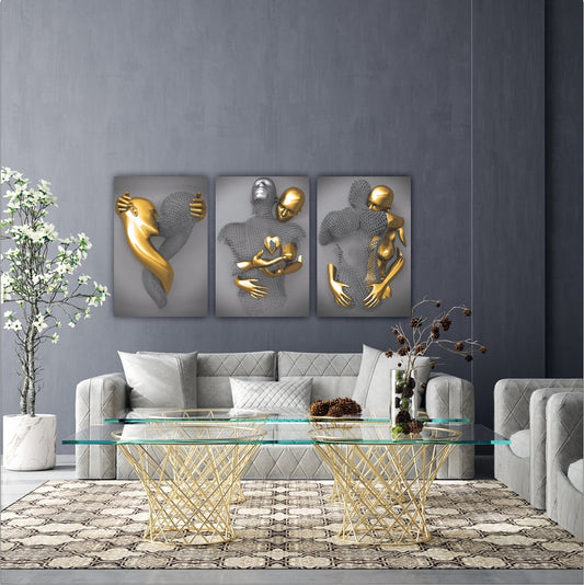 MAYA Gold Romantic Figures Modern Acrylic Wall Art