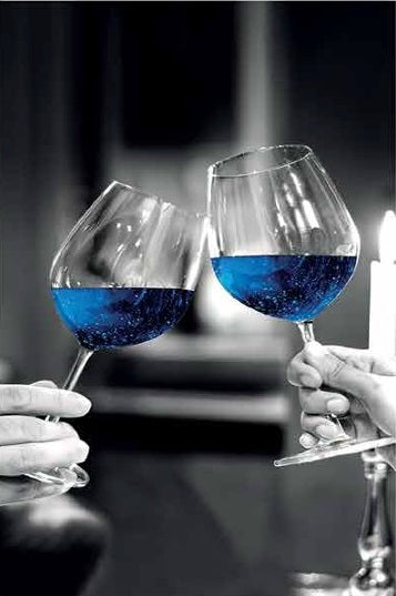 BACCHUS Blue Wine Glasses Modern Acrylic Wall Art