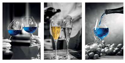 BACCHUS Blue Wine Glasses Modern Acrylic Wall Art