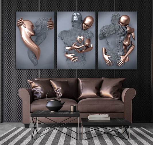 MAYA Rose Gold Romantic Figures Modern Acrylic Wall Art