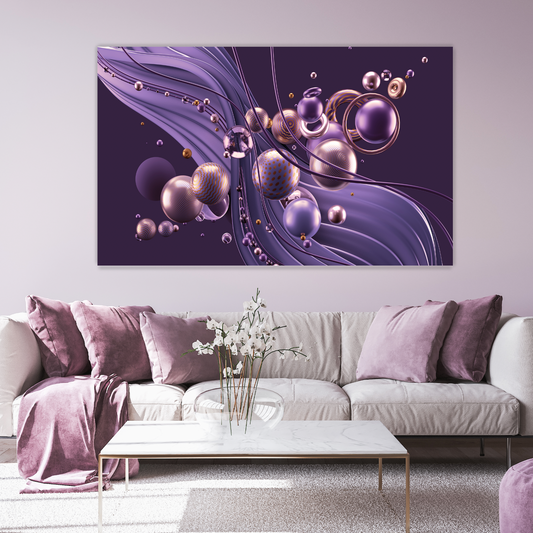 ODYSSEY Purple 3D Abstract Elements Modern Acrylic Wall Art