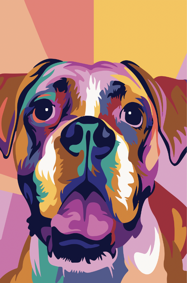 BOXER Dog Pop Art Modern Wall Art TG