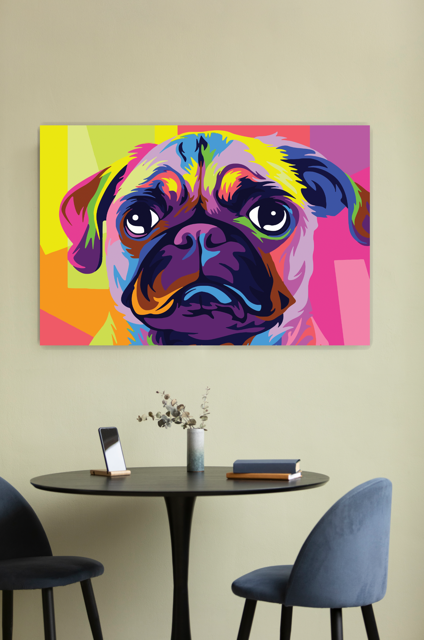 PUG Colorful Pop Art Pop Art Modern Wall Art TG