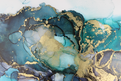 NC-64 GOLD OCEAN Abstract Bliss Modern Wall Art