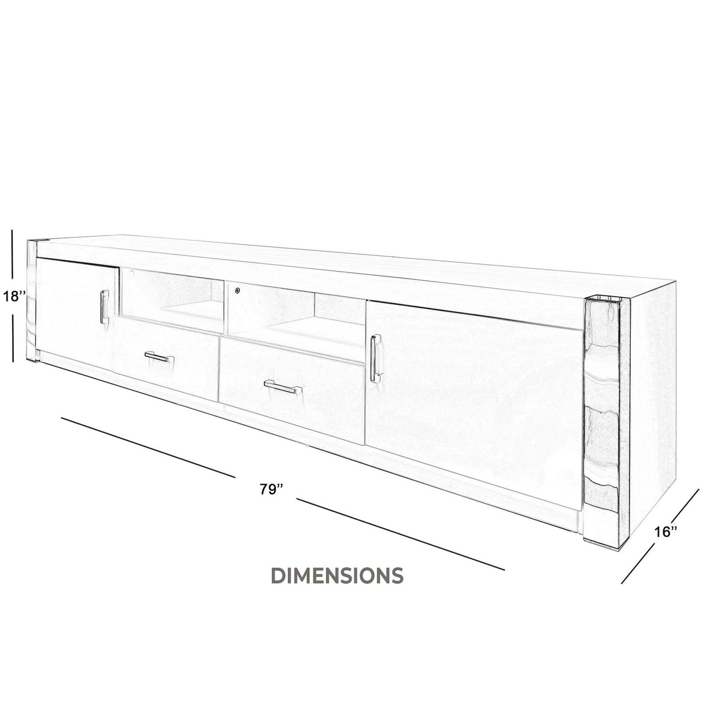 PARIS Grey TV Stand