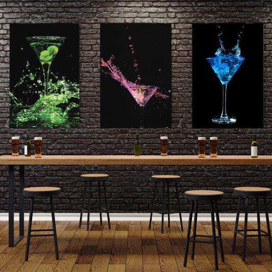 GAYA Colorful Cocktail Splashes Modern Wall Art TG