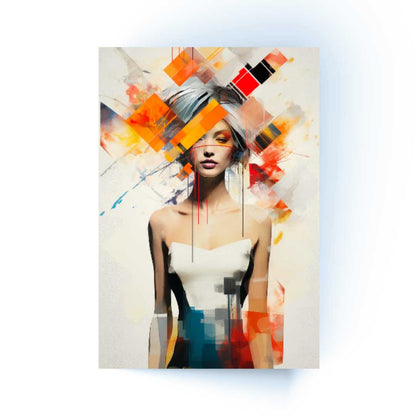 SYLON Woman with Colorful Hair Modern Acrylic Wall Art