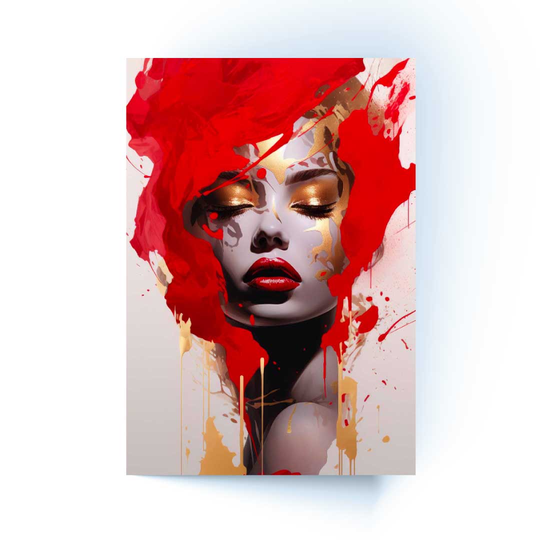 VELEX Woman with Red Hair Modern Acrylic Wall Art