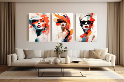 KYBER Colorful Woman in Hat Modern Acrylic Wall Art