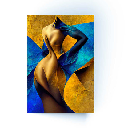 ZENTAR Blue Woman Silhouette Modern Acrylic Wall Art