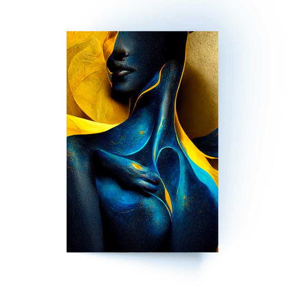 ZENTAR Blue Woman Silhouette Modern Acrylic Wall Art