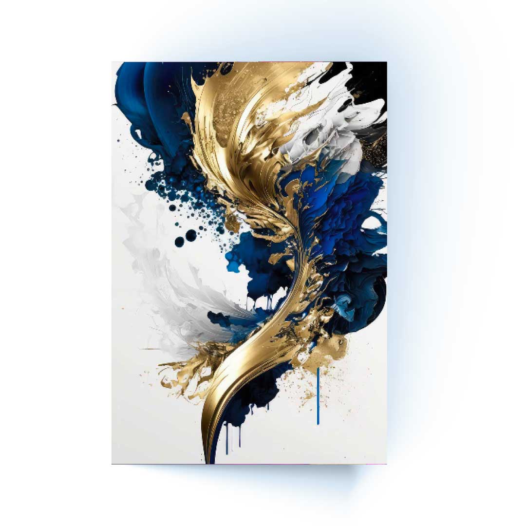 ZYLO Blue Splash Modern Wall Art TG