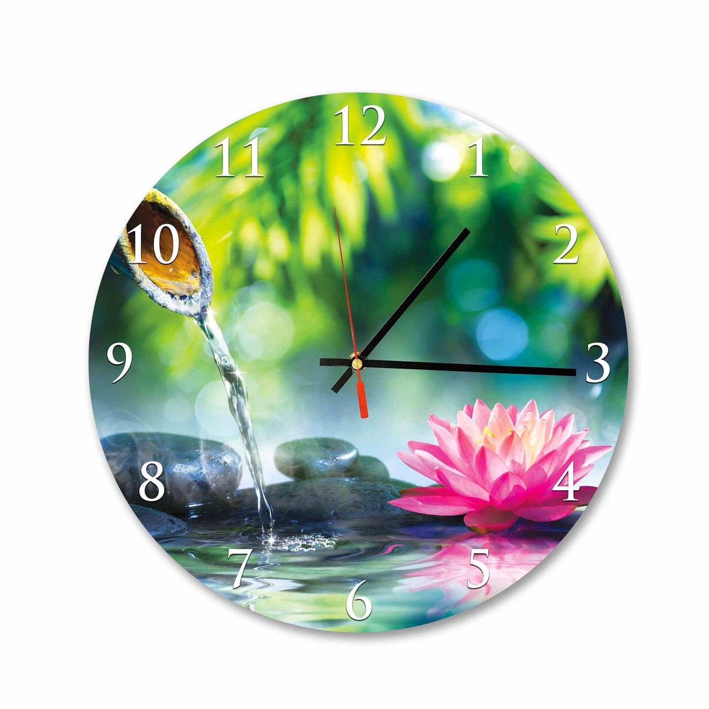 TINE Bamboo and Lotus Acrylic Wall Clock