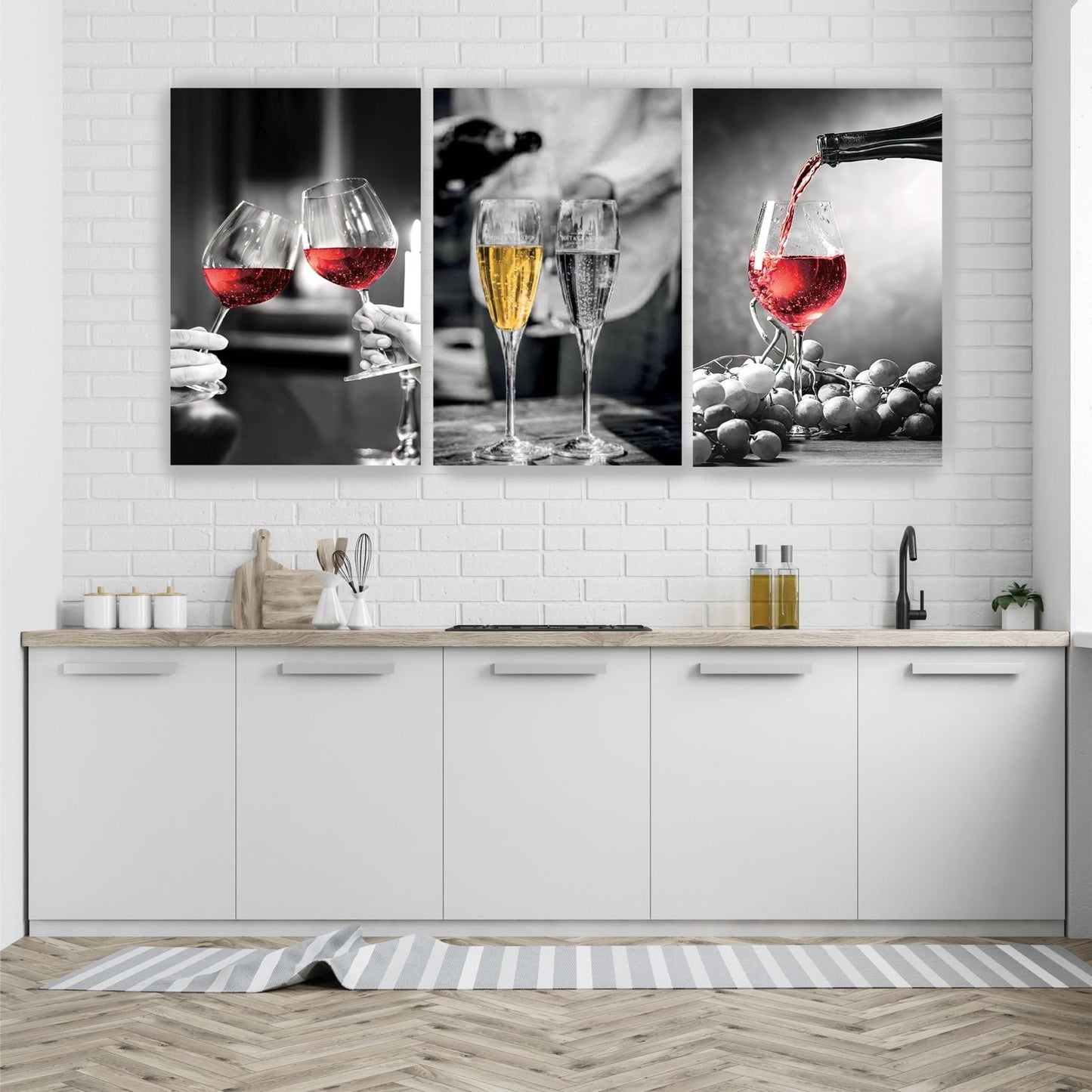 BACCHUS Red Wine Glasses Modern Acrylic Wall Art