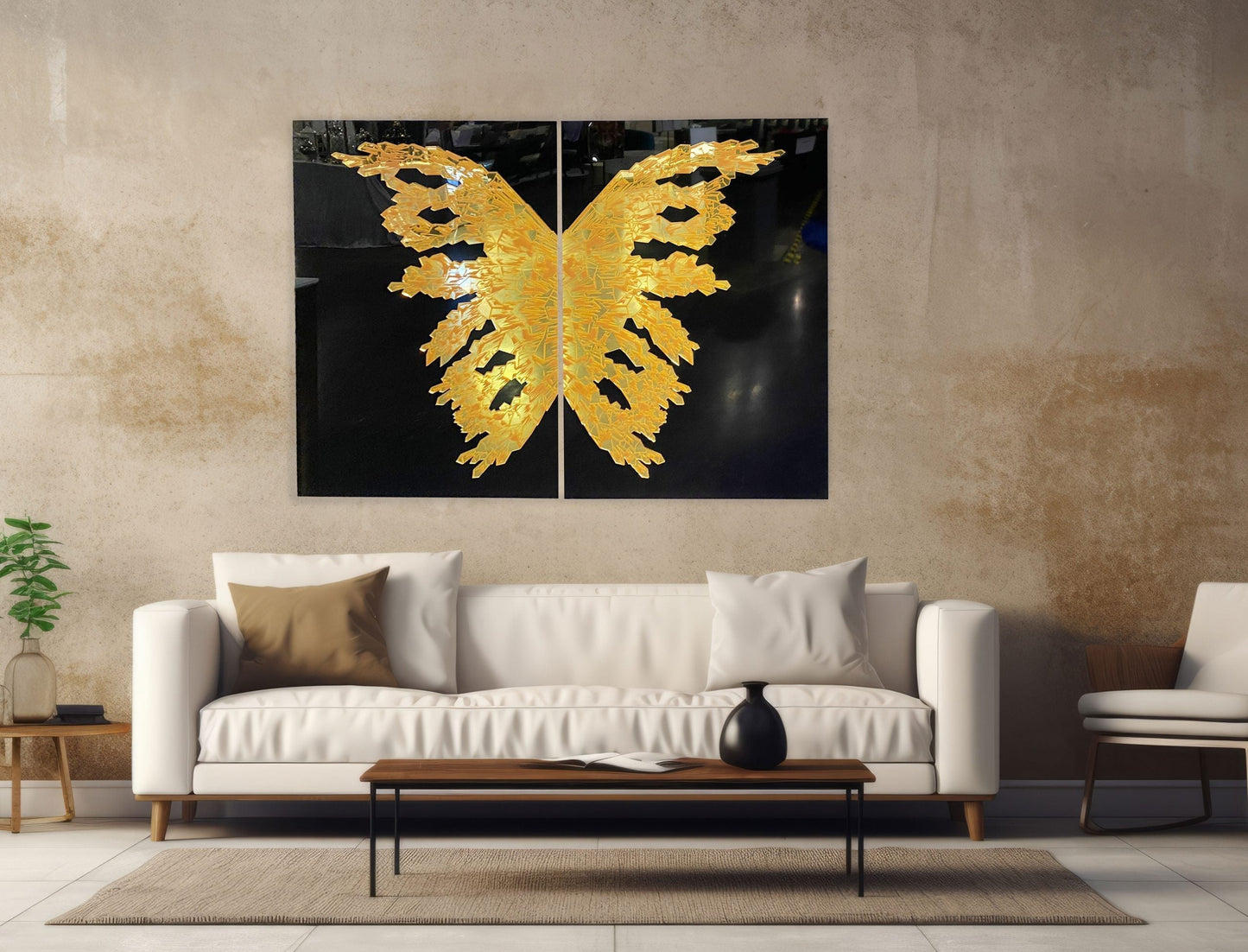 SABI Gold 3D Luxury Butterfly Acrylic Mirror Prints