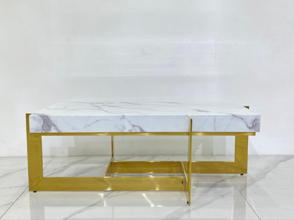 BRENDA Gold and Stone Coffee Table