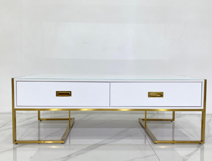 MARE Coffee Table Glossy White & Gold