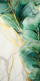 CALISTA II Green Leaves Modern Acrylic Wall Art