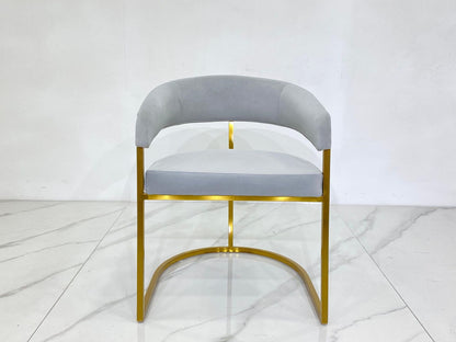 DUNIA Light Grey Velvet Dining Chair