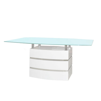 KEVIN Frosted Glass Top Dining Table