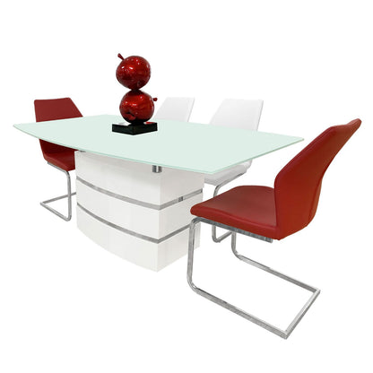 KEVIN Frosted Glass Top Dining Table