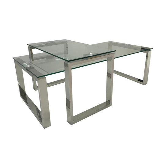 STELLA Silver Coffee Table and End Table Combo