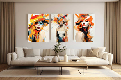 SYLON Woman with Colorful Hair Modern Acrylic Wall Art